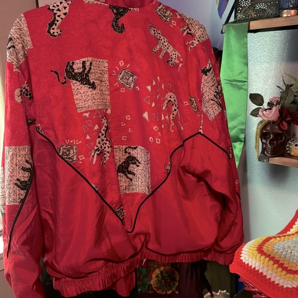 Vintage Jackets & Blazers - Vintage Animal Print Windbreaker